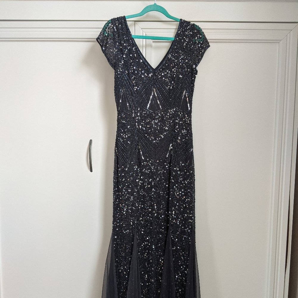 GUC Beaded Evening Gown - Dark Purplish-Grey - Bridesmaid, Mother of the Bride